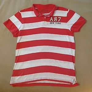 Men's Large Pink and White Shirt